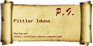 Pittler Iduna névjegykártya